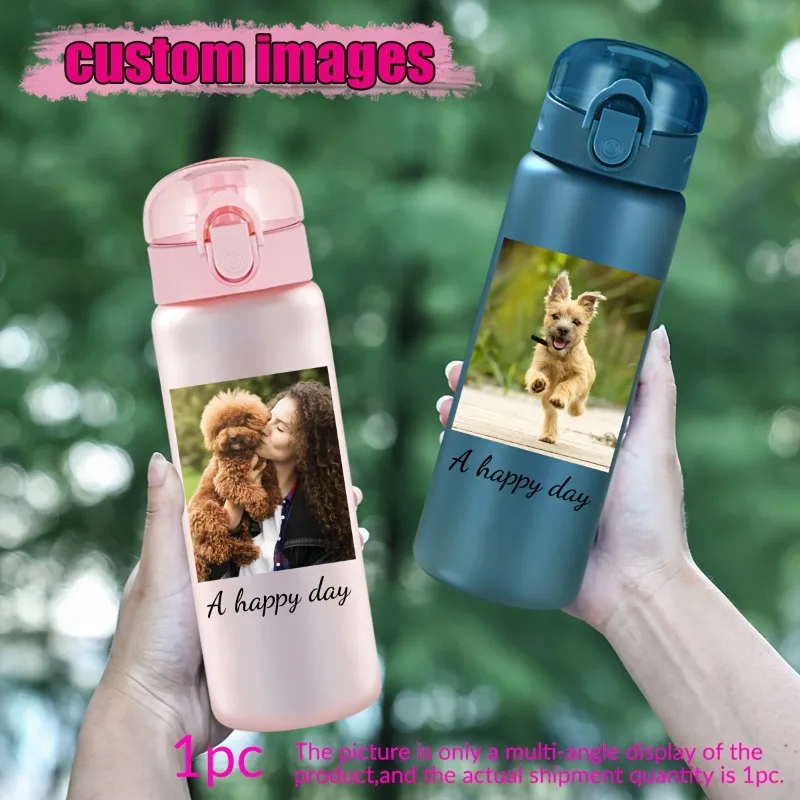26oz Customizable Picture Text Water Cup with Lid & String Durable Sturdy for Travel Gym Outdoor Family Unique Personalized Gift