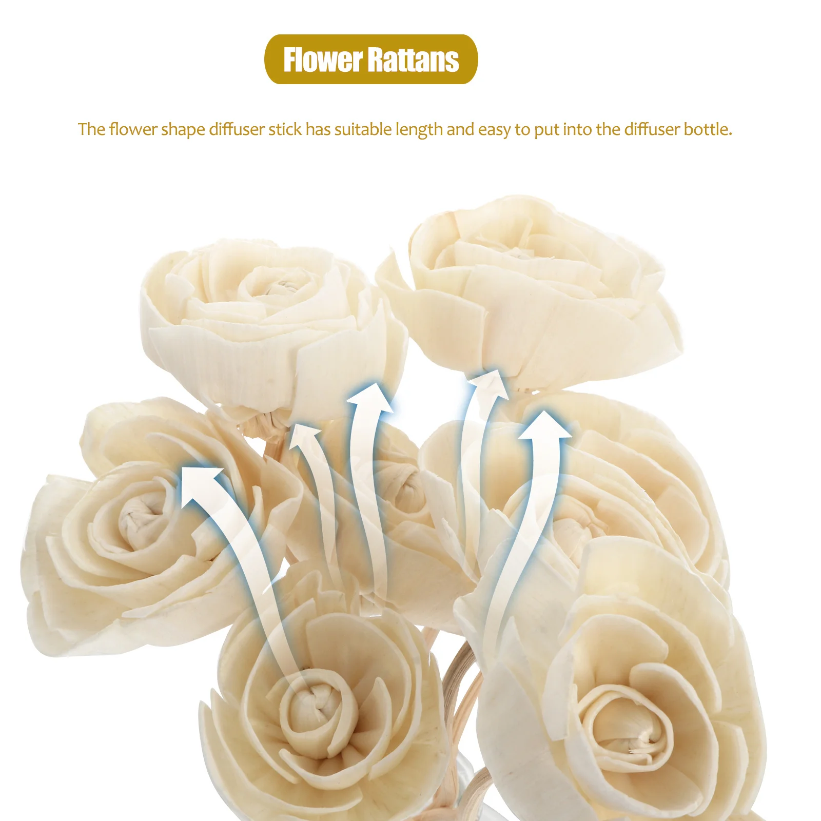 8Pcs Scented Oil Sticks Aromatherapy Rattan Vines for Natural Atmosphere in Living Rooms Aromatherapy Rattan Vines