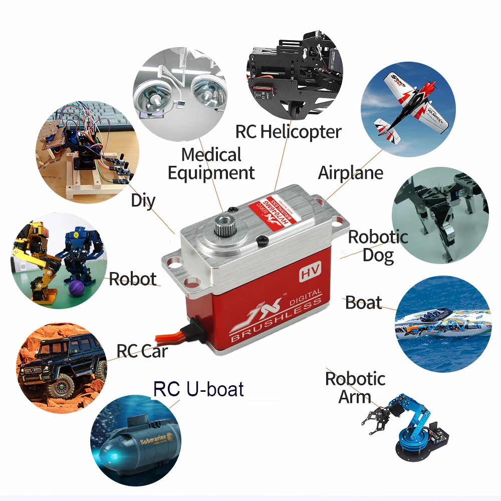 JX Servo BLS-HV7032/7046MG Motore Brushless Grande Torsione Full Metal CNC HV Servo Digitale Per RC Auto Elicottero Drone Aereo Parte