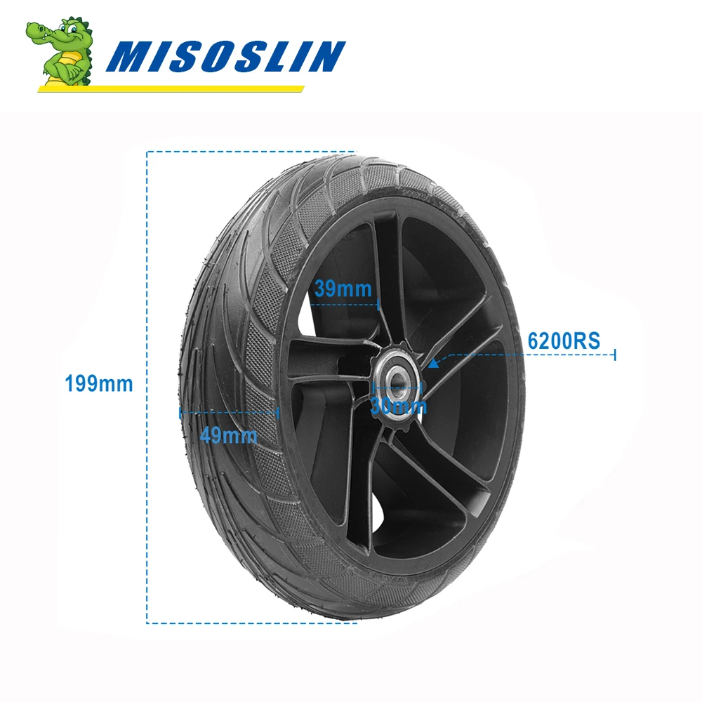 

200x50 Rear Wheel With Tire Assembly for Ninebot ES1 ES2 ES4 Electric Scooter 8 Inch Solid Tire Explosion-Proof Replacement