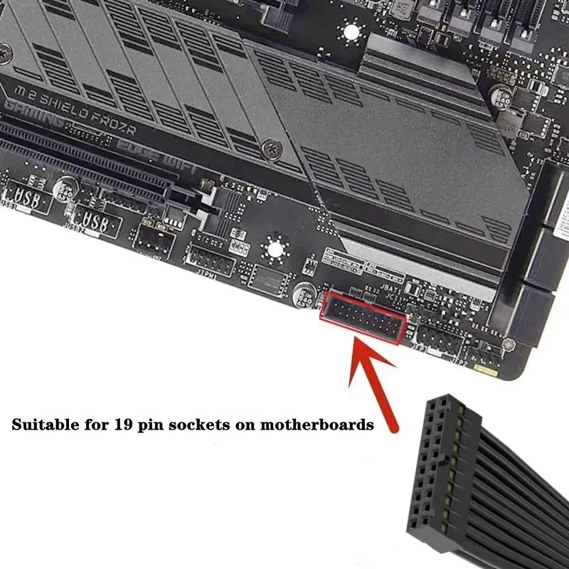 15/30cm 20-pinowy przedłużacz męski na żeński USB 3.0 Panel przedni komputera Płyta główna 19-pinowy miękki płaski kabel połączeniowy — zdjęcie produktu 6