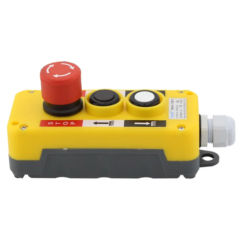 Electric Crane Remote Control Push Button Emergency Stop Switch Rainproof UP Down Hoist Switch Wear-resistant Durable