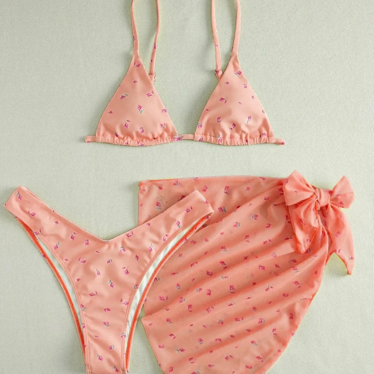 Maillot de bain 3 pièces Sexy pour femmes, couleur unie, ensemble Bikini, Cover-Up, jupe de plage, pour baigneurs, nouvelle collection 2026