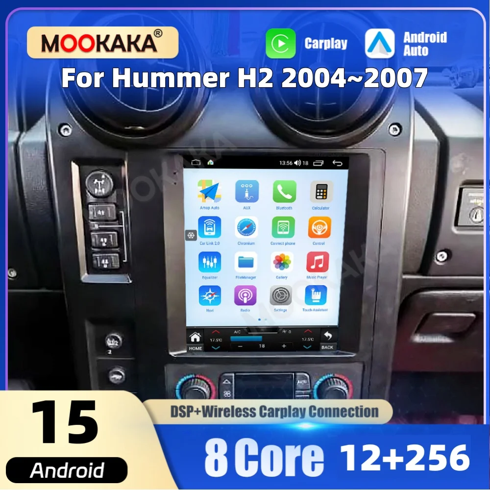 

10.4 Inch Android 15 Car Stereo For Hummer H2 2004-2007 IPS Touch Screen GPS Navigation Wireless CarPlay DSP 4G WiFi OEM