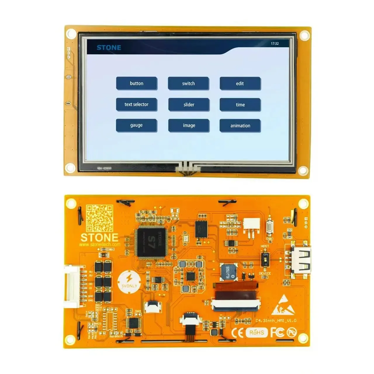 

SCBRHMI 4.3 inch C Series HMI Resistive Touch Display Module Free Simulator Debug Support Assignment Operator