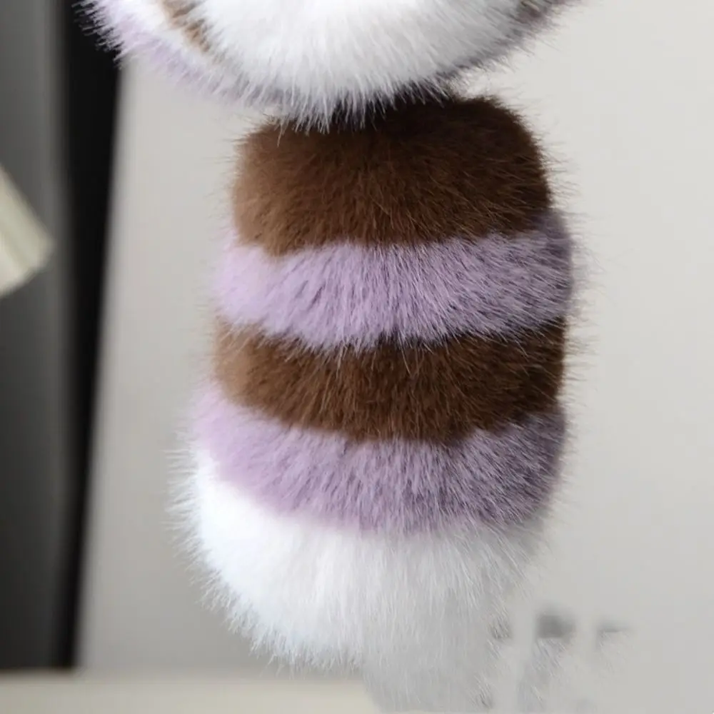 Portachiavi in peluche di procione con coda grande per bambini, peluche soffice e soffice, portachiavi con procione, creativo, morbido e carino, portachiavi con animali per bambine