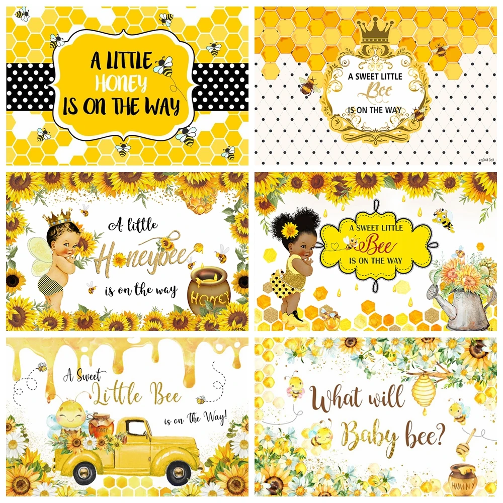 

Bee Baby Photography Birthday Party Banner Baby Shower Birthday Cake Sunflower Theme Photo Portrait Studio Background Props