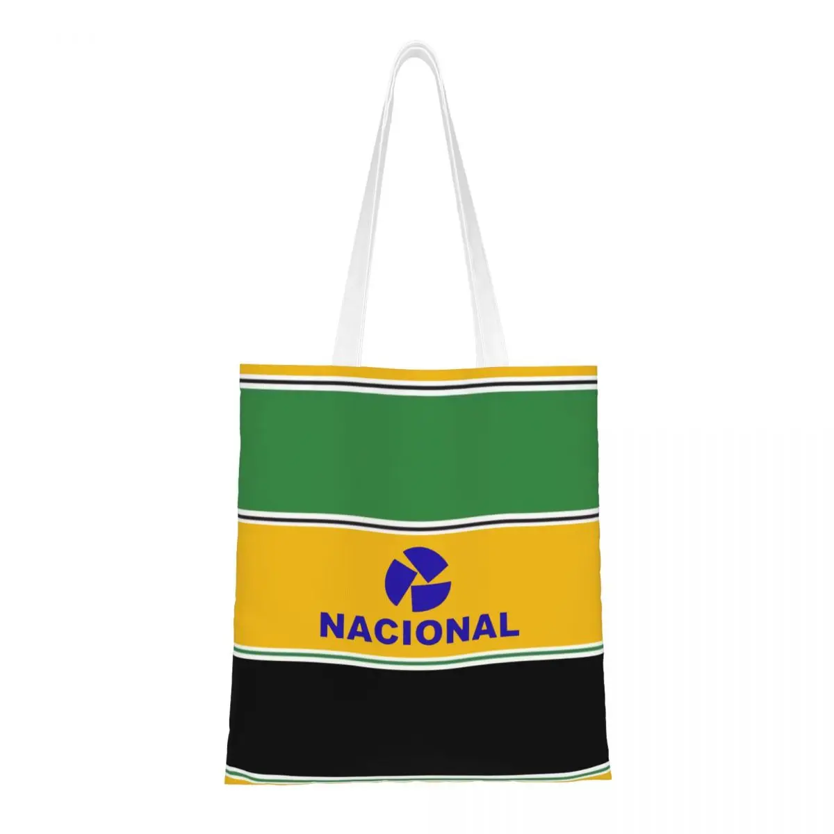 Custom Fashion Ayrtons Brazilian Racing Driver Senna Shopping Tote Bags Recycling Groceries Canvas Shopper Shoulder Bag