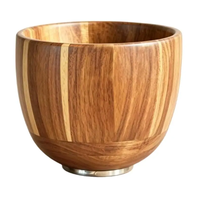 AA51 Wooden Wood Mixing Bowl For Kitchenaid 4.5& 5 QT Stand Mixers-Stainless Steel Locking Base Included