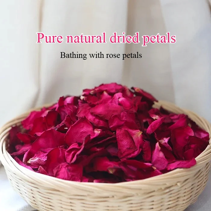100/250/500g Pétalos de Rosa Naturales Puros para Baño, Baño de Flores Reales, Baño de Pies, Baño de Burbujas de Leche para Hoteles y Casas Rurales, Baño de Salud