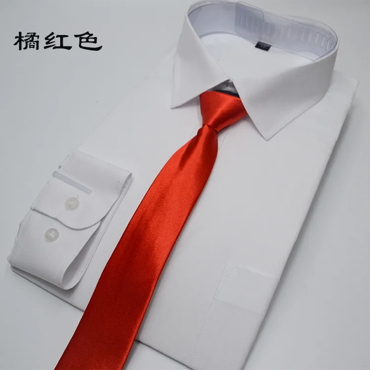 Pre-tied Zipper Tie Neck for Women Men Skinny 5cm Zipper Neckties Red Black Blue Solid Color Slim Narrow Entertainment Party