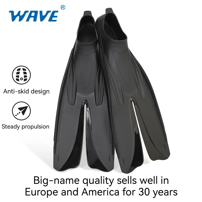 WAVE Swimming and Diving Split Transparent Double Fins Freestyle Diving Training Auxiliary Flippers Aquatic Swimming Gear