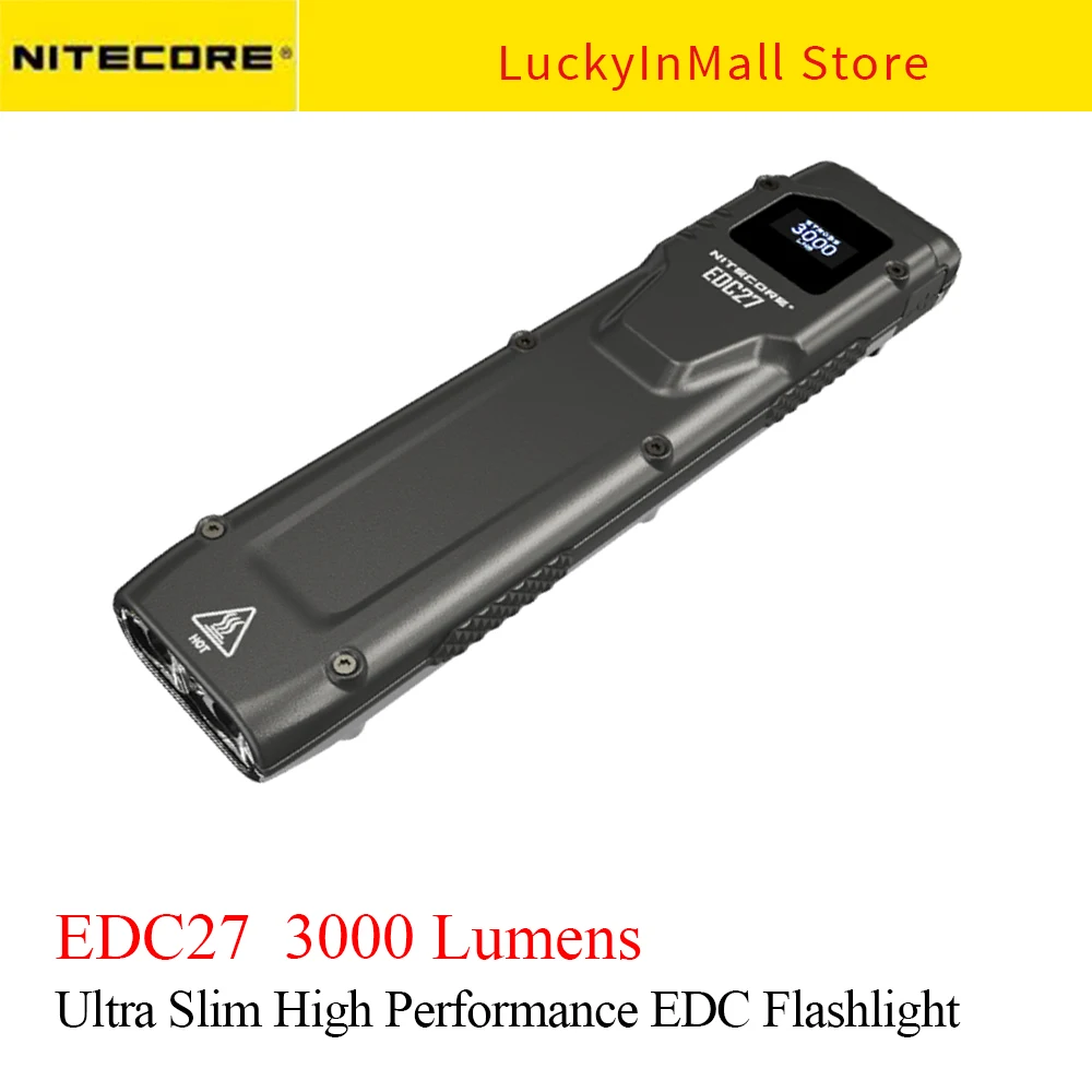 

NITECORE EDC27 USB-C Rechargeable Flashlight Tactical Mini Keychain Light EDC Troch Light 3000 Lumens Built in Li-ion Battery