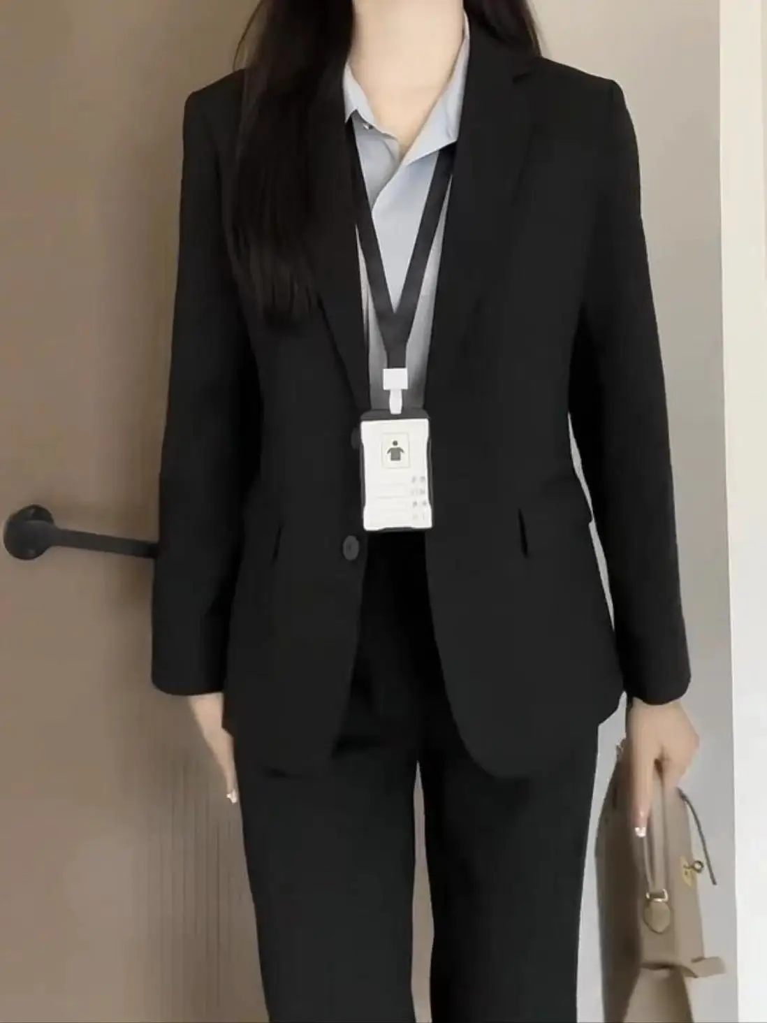 الملابس الكورية الشعبية نمط المال القديم امرأة السترة السوداء معطف سيدة الفكرية تصميم الزراعة الذاتية مناسبة داخل #3