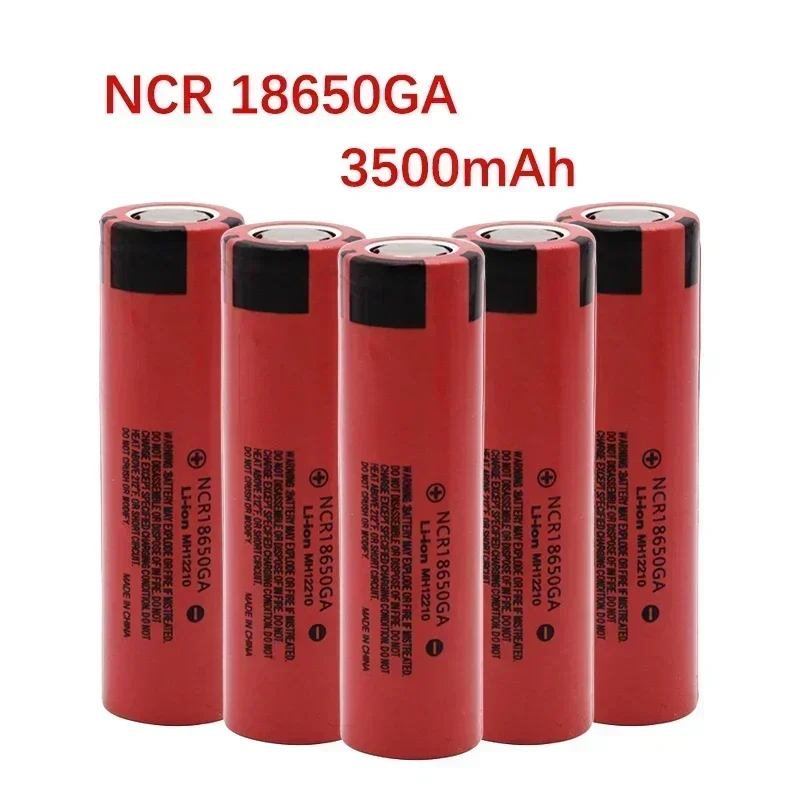 Free shipping18650 battery 2024 100% original NCR18650GA high discharge 3.7V 3500mAh rechargeable battery flashlight flat top