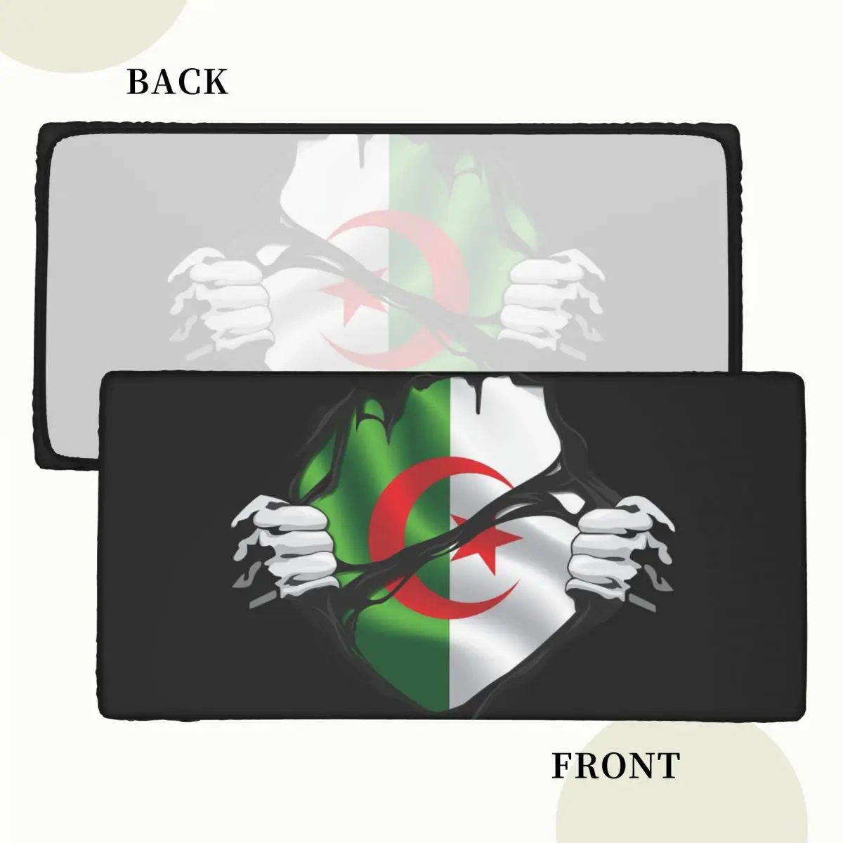 Algerian Pure Blood Flag Black Customized Rectangular Tablecloth Oilproof Table Cover for Dining Events Table Cloth