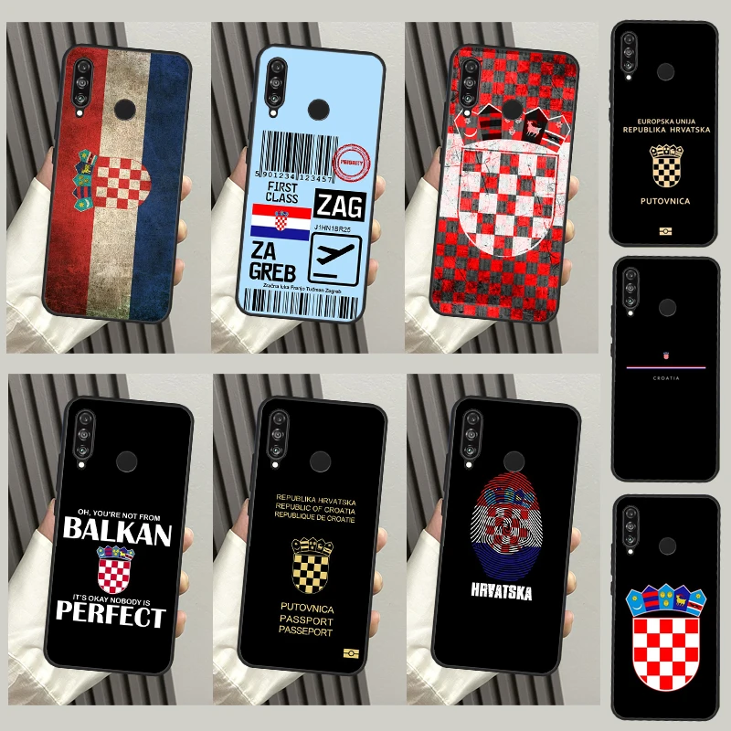 Croatia flag Art Funda For Huawei P40 P20 P30 Lite P50 Mate 50 Pro P Smart 2019 Honor 70 50 X8 X9 X9a Case