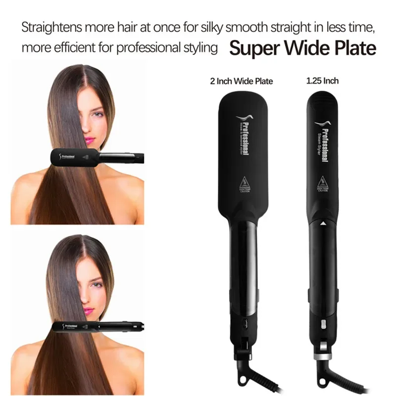 2025 Ceramic 3D Plate Vapor Flat Iron Professional Infrared Steam Hair Straightener for All Type Salon Steamer Straighten Styles