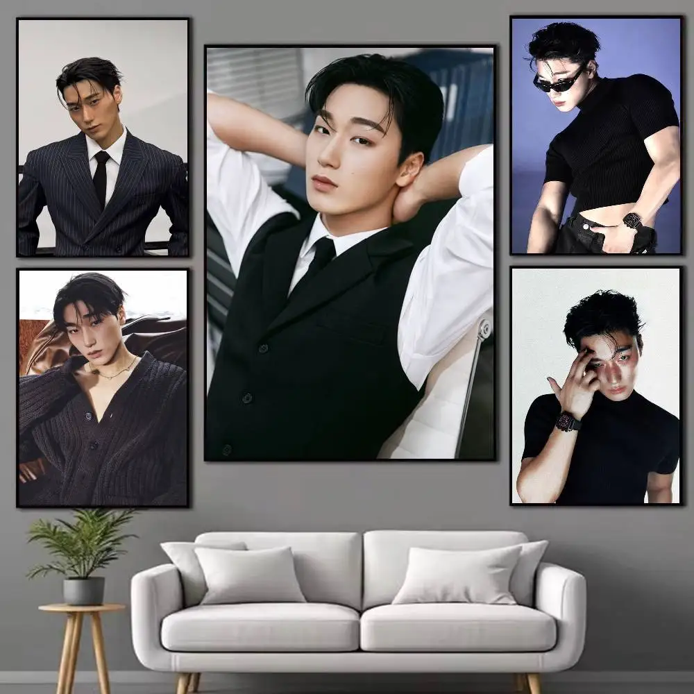 Choi S-San A-Ateez  Poster Waterproof Wall Art Sticker For Bar Living Room Vintage Decor High Quality Print Gift
