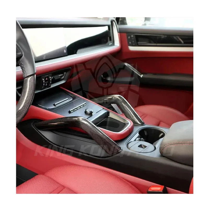 

Factory Hot Selling Factory Service Auto Car Interior Kit Carbon Fibre Modified Armrest Gear Handles.