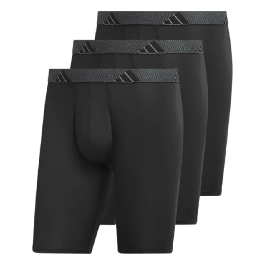 

Men's Microfiber Long Boxer Briefs 3-Pack Moisture-Wicking Performance Stretch Underwear