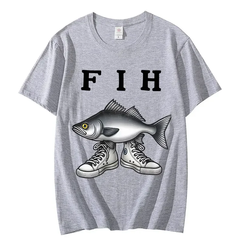أحذية Divertido Fih Misspelled Fish Meme camisetas Graficas moda deventa al poramento camisetas de manga corta للجنسين كاجوال