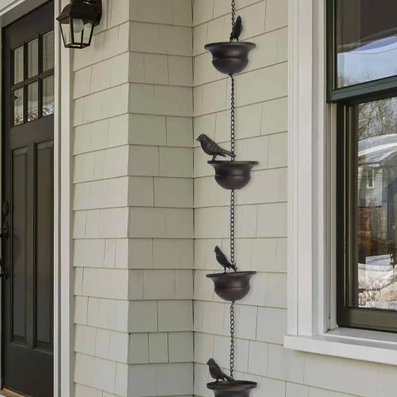 Rain Chains For Gutters High Quality Mobile Birds On Cups easy install Rain Chimes Attached Hanger Perfect For Home Decorations