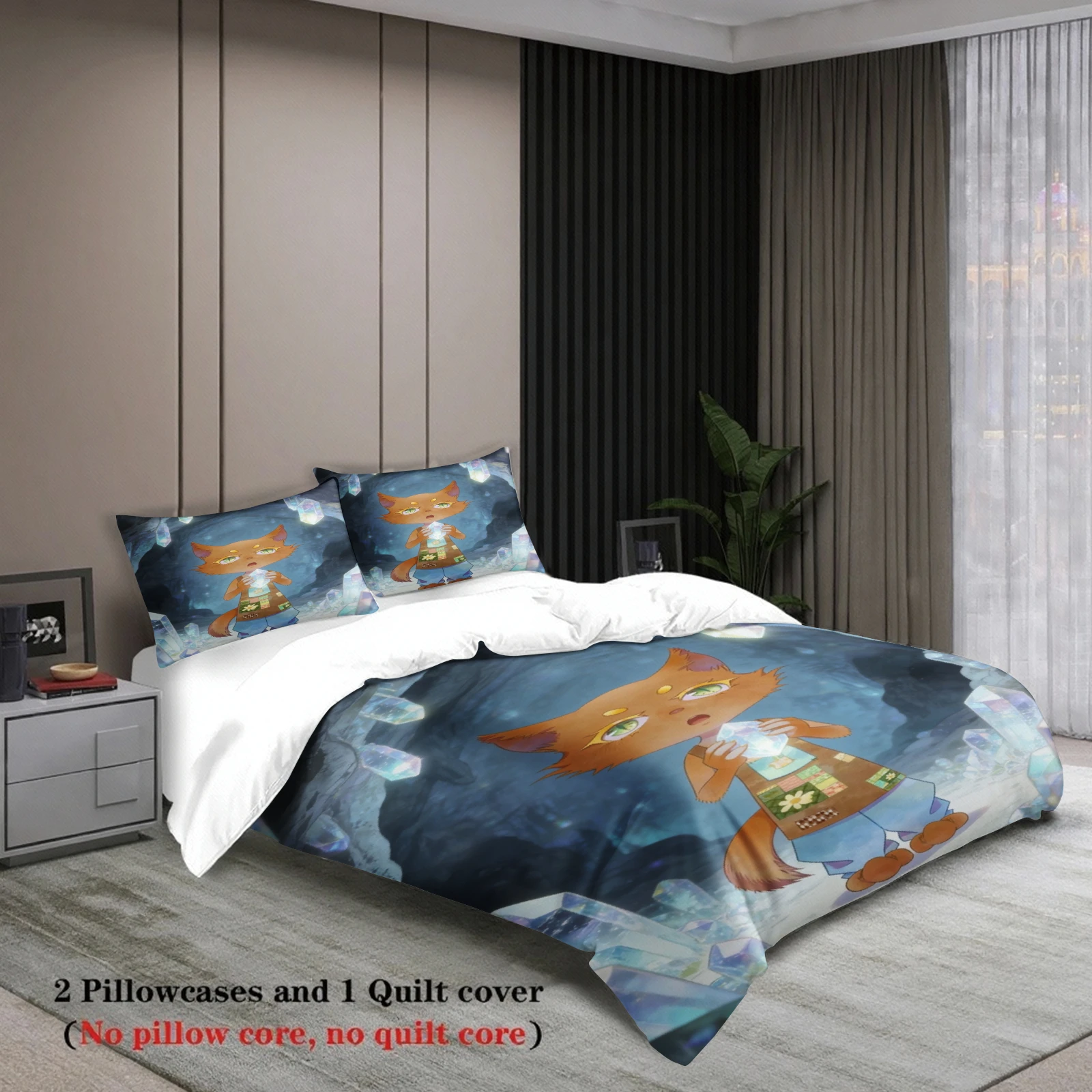 Softville Cozy Town Cute Fern the Quilt Fox Bedding Set With Duvet Cover & Pillowcase For Children's Bedroom Decor
