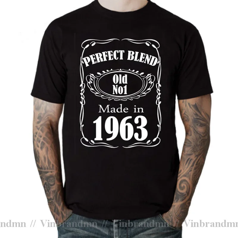 Funny T Shirt Husband Birthday Gift Retro T-Shirt Perfect Blend Old No. 1 Made In 1963 1965 1966 1967 1968 1969 Vintage Clothing