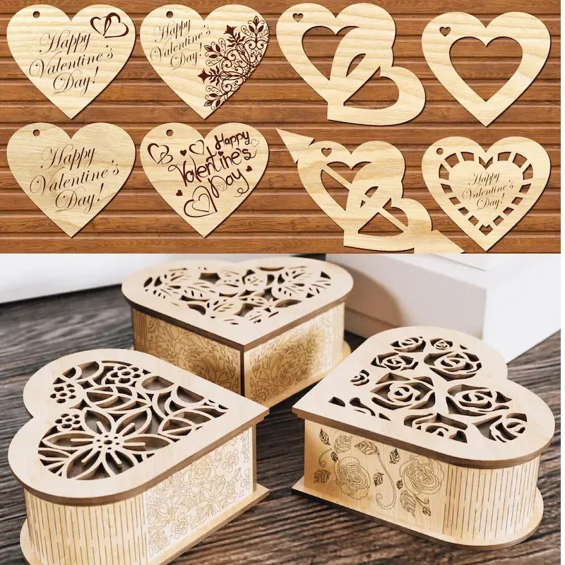 61 Valetine Day Theme Decoration 2D Laser Cutting Glowforge Cricut Vector Drawing Files