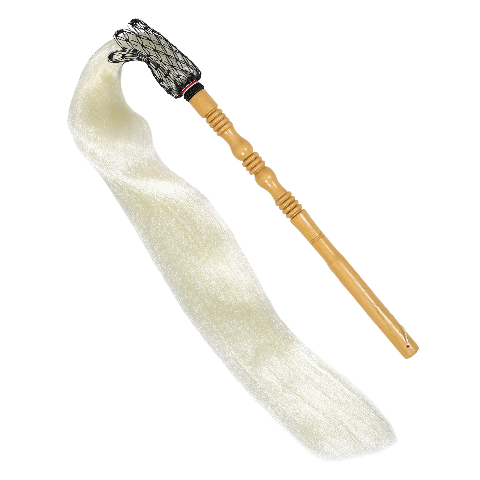 

Buddha Dust Whisk Horsetail Ornament Decorative Performing Prop Martial Supply Fake Horsetail whisk