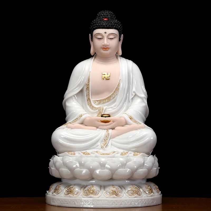 White marble Sakyamuni Buddha statue ornament,stone carving,Buddha,Amitabha Buddha,like the seated statue of Medicine Buddha