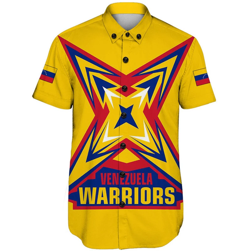 Fashion New Venezuela 3D Short Sleeve Pirnt Shirt Daily Casual Sprots Street Unisex Venezuelan National Emblem Graphic Blouse