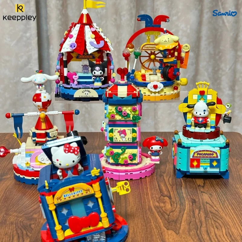 

Keeppley Sanrio Magic Circus Series Building Blocks Kuromi Hello Kitty Assembled Model My Melody Ornaments Toy Gifts