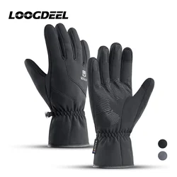 LOOGDEEL Winter Cycling Gloves Men Windproof Snowboard Women Touchscreen Camping Waterproof Hiking Skiing Motorcycle Warm Gloves