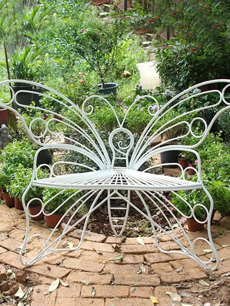 

Outdoor Courtyard Butterfly Iron Chair Home Outdoor Garden Balcony Leisure Stool Homestay Creative Decorative Chair