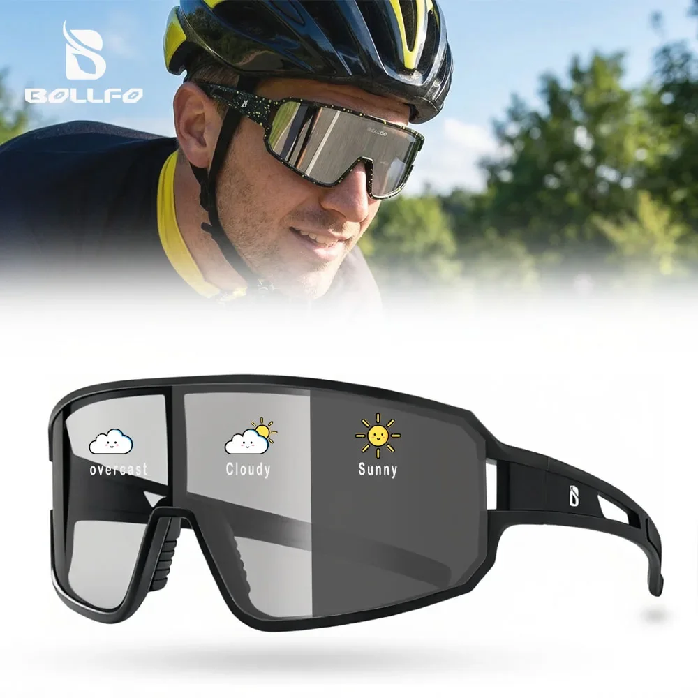 

HD Polarized Cycling Sunglasses Men Women UV400 Photochromic Running Eyewear All-day Auto-Adjusting Road Bike Fishing Glasses