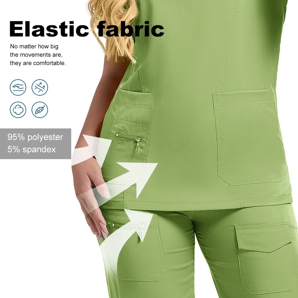 Uniformes cirúrgicos mulher enfermagem enfermeria define superior calça artigos uniforme médico esfrega clínica salão de beleza spa hospital ternos