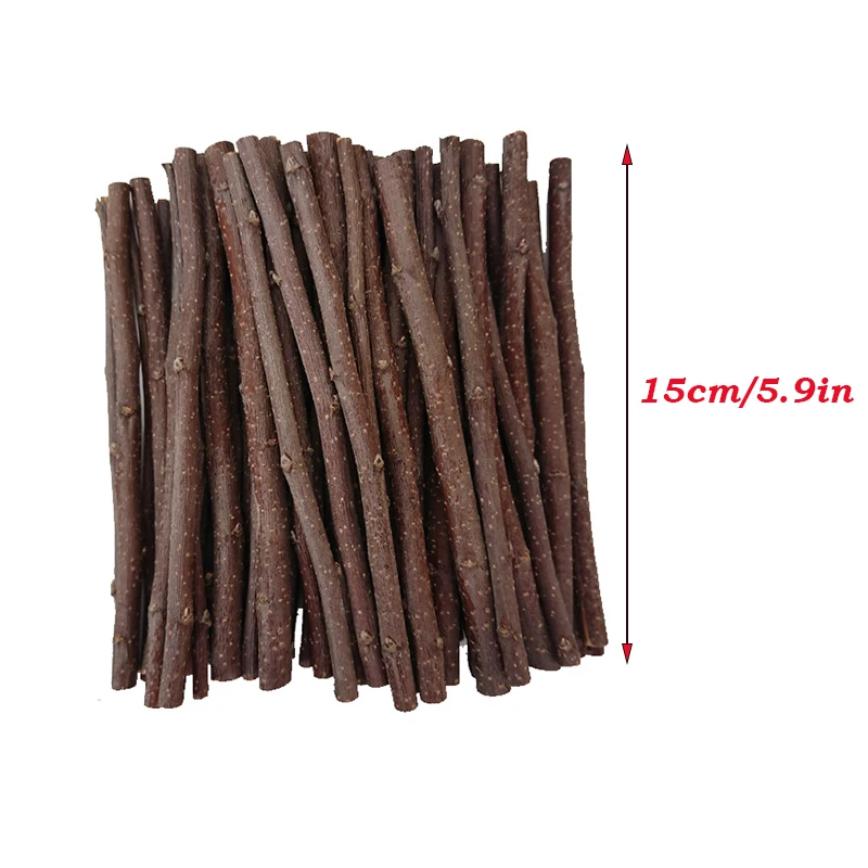 100/500G Rabbit Chew Sticks Natural Apple Tree Branch Molars Teeth Clean Bite Toys for Guinea Pigs Hamster Chinchillas Rabbit