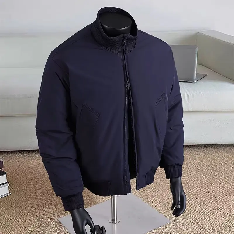 

Мужская хлопковая куртка-бомбер свободного кроя в американском стиле с воротником-стойкой, для осени и зимы, больших размеров (до 250 фунтов), рабочая одежда