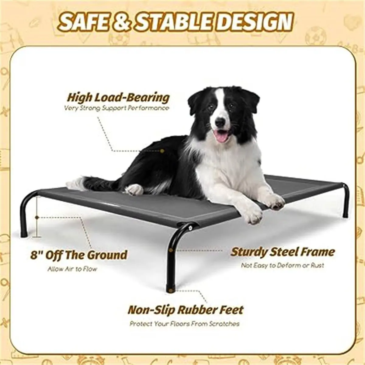 【EXCLUSIVE!】Elevated Bed for Dogs Folding Pet Camping Bed Cat Dog House Portable Removable Washable Cats Kennel Puppy Beds Dog