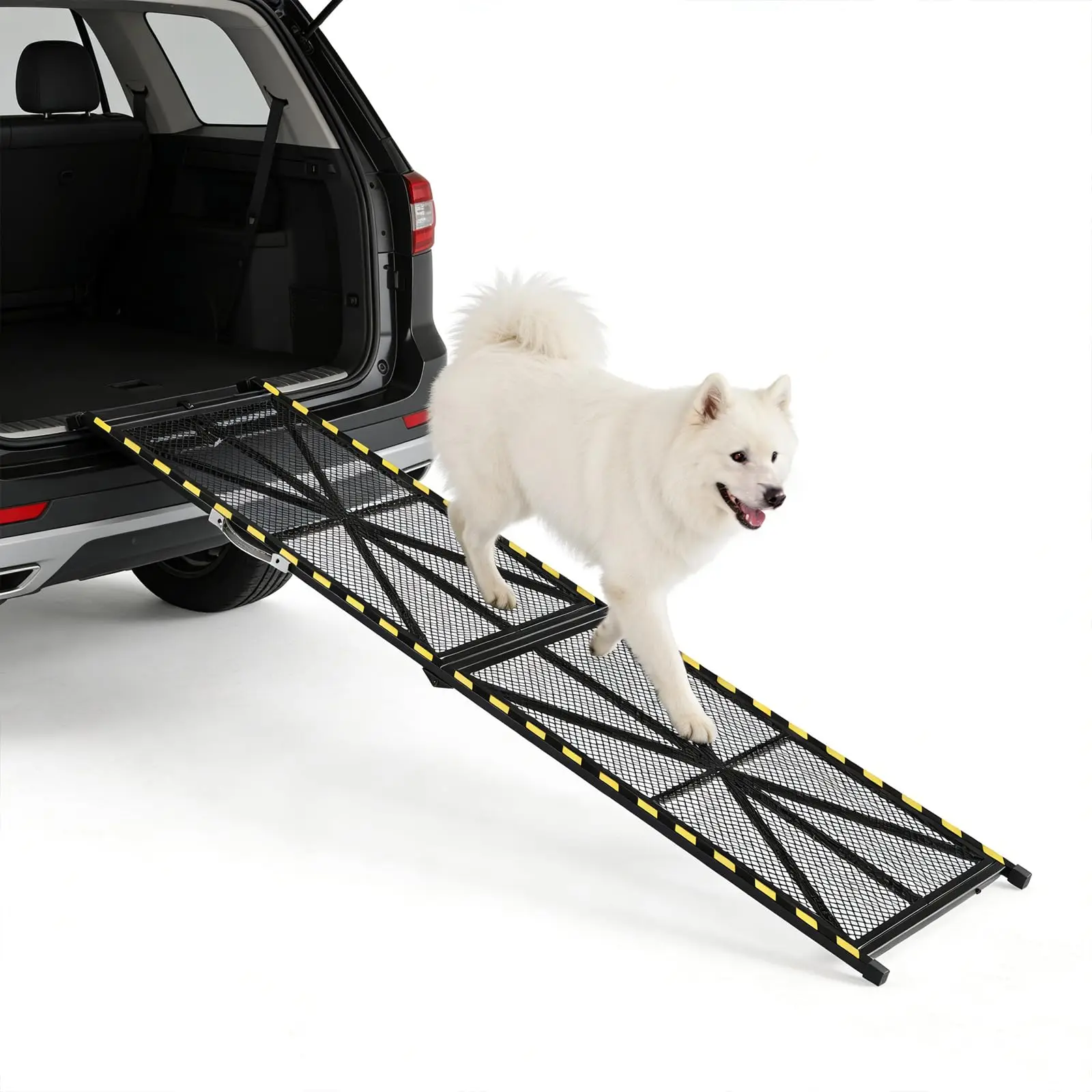 Portable Non-Slip Dog Ramp for Cars, SUVs & RVs – Sturdy Folding Pet Step, Lightweight, Supports 300lbs – Ideal for Large & Senior Dogs – Size: 71×20 inch, Color: Black
