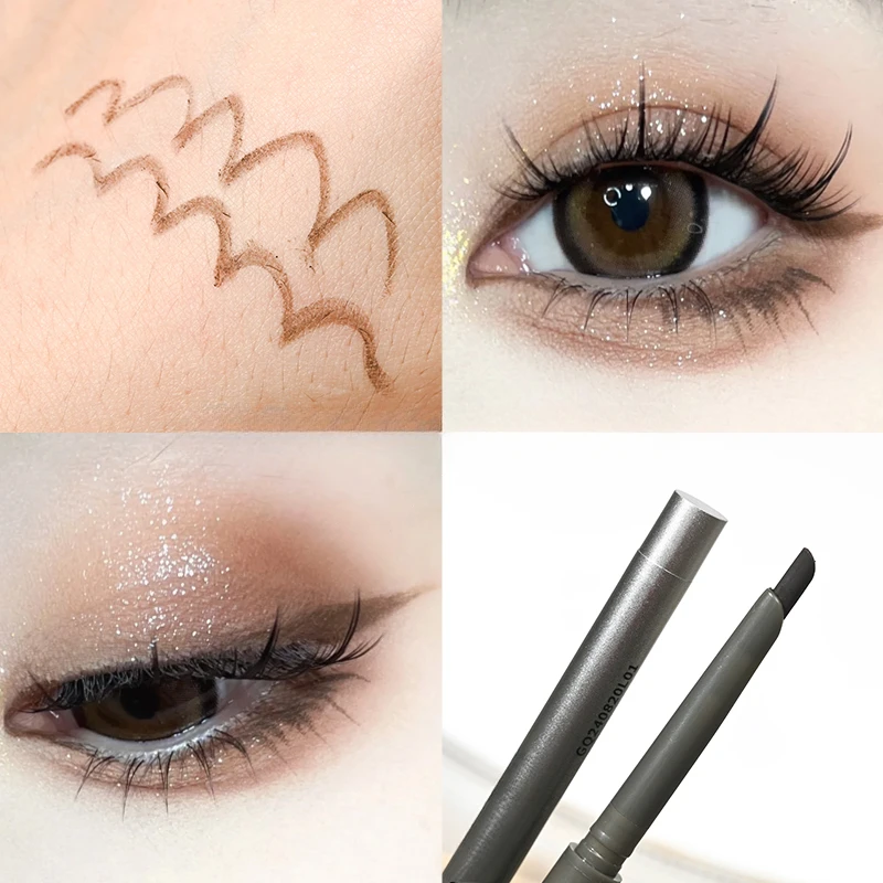 Gebogener Eyeliner-Gel-Stift, seidig, matt, schwarz, rot, wasserfest, langlebig, glatt, leicht zu färben, für Augen-Make-up, Kosmetik – Detail 15