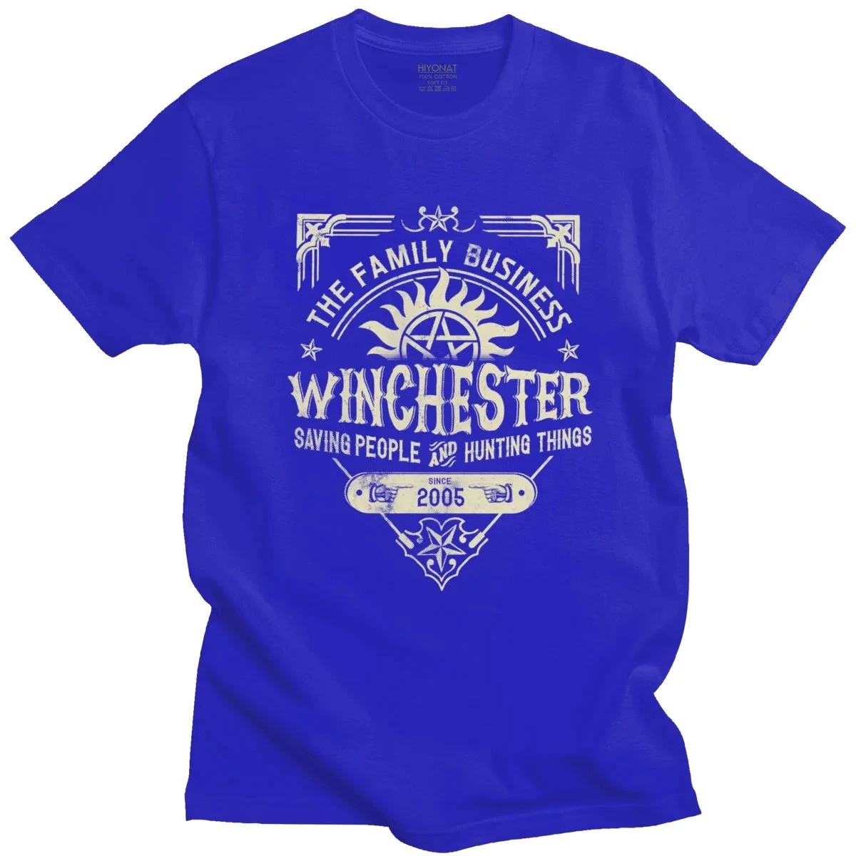 Hip Hop Supernatural Winchester Business T Shirt For Men New Design T-Shirt Big Size Homme Tee Tops TV Show Tshirt Merch 65781