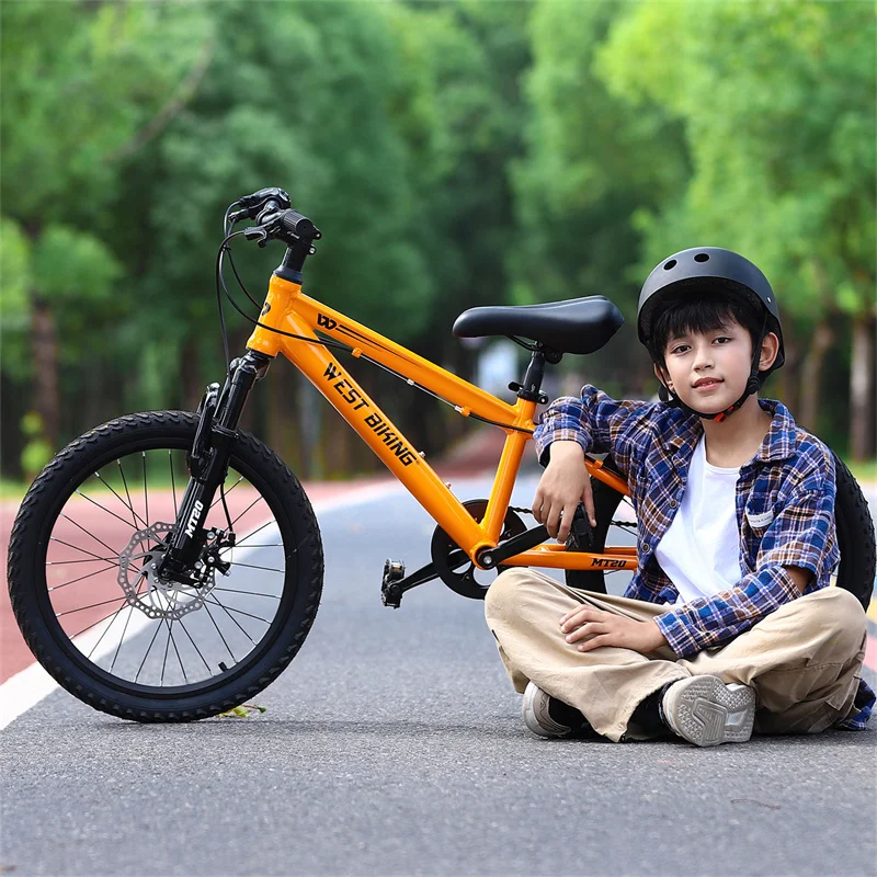 WEST BIKING Kids Mountain Bike Alloy Steel Frame Boy Girl Youth Students Children 6 Speed 20 Inch Wheel Cycling MTB Bicycle