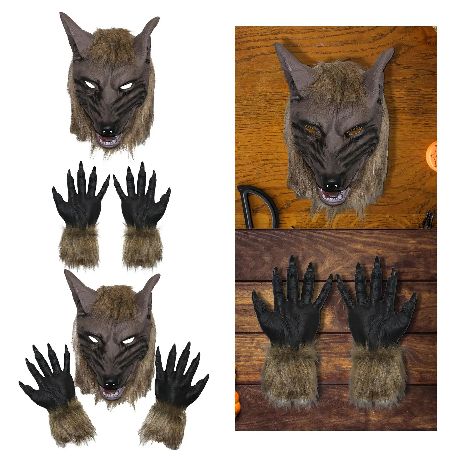 Costume Scary Wolf Claws Vinyl  Gloves for Carnivals Cosplay Theatrical Stage Performance Dress up