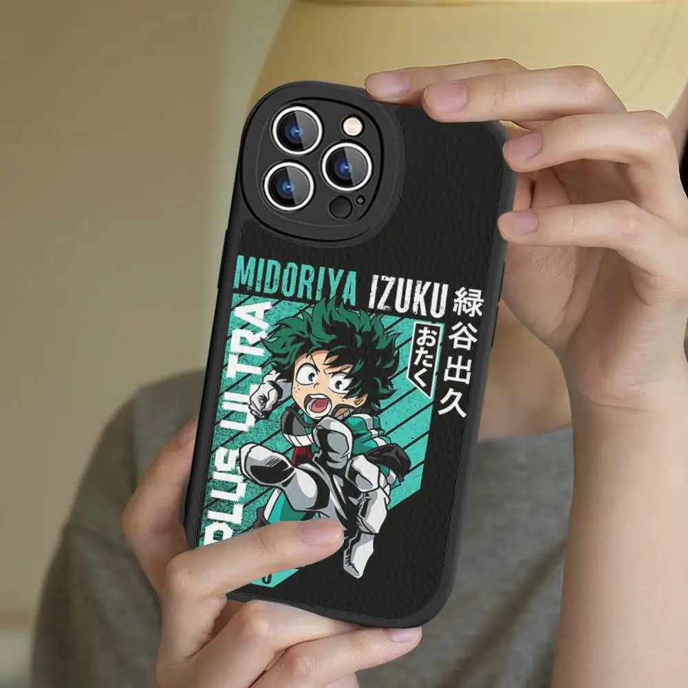My Hero Academia Cool Anime For iPhone 16 15 14 13 12 11 Pro Max Plus Shockproof Leather Soft Phone Cover