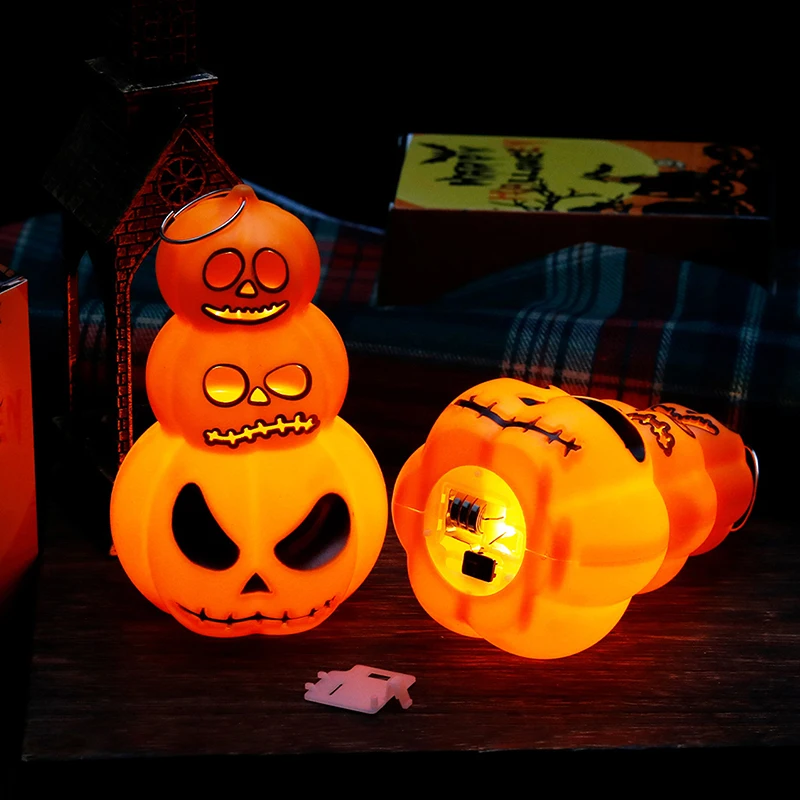 Halloween Ghost Pumpkin LED Light Haunted House Horror Props Halloween Party Home Bar Decoration Lamp