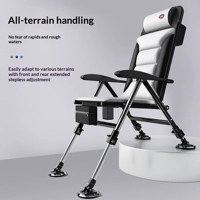 European Reclining Liftable Folding Lightweight Fishing Chair Beach Picnic Outdoor Multifunctional Stool Factory Wholesale