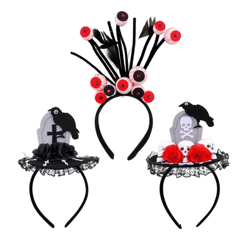 Halloween Party Headbands Decoration Halloween Headbands with Eerie Accessories for Themed Festival Gatherings